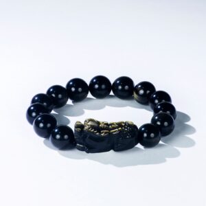 Obsidian Guardian | Gold Sheen Pixiu Energy Bracelet