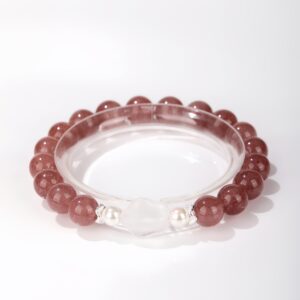 Star of My Heart｜Strawberry Quartz × Clear Quartz × Pearl Bracelet